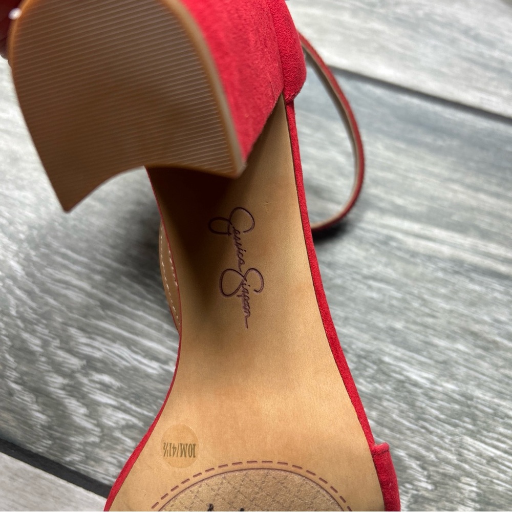 Jessica Simpson Vibrant Red Heels With Sparkling … - image 5